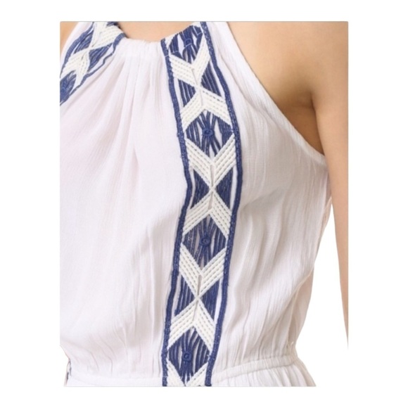ELLA MOSS x Revolve Usiku Blue White Embroidered Maxi Dress XS Grecian - Picture 8 of 12